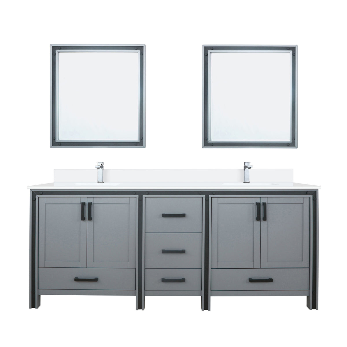 Lexora Ziva 80 in. Dark Grey Double Sink Bath Vanity
