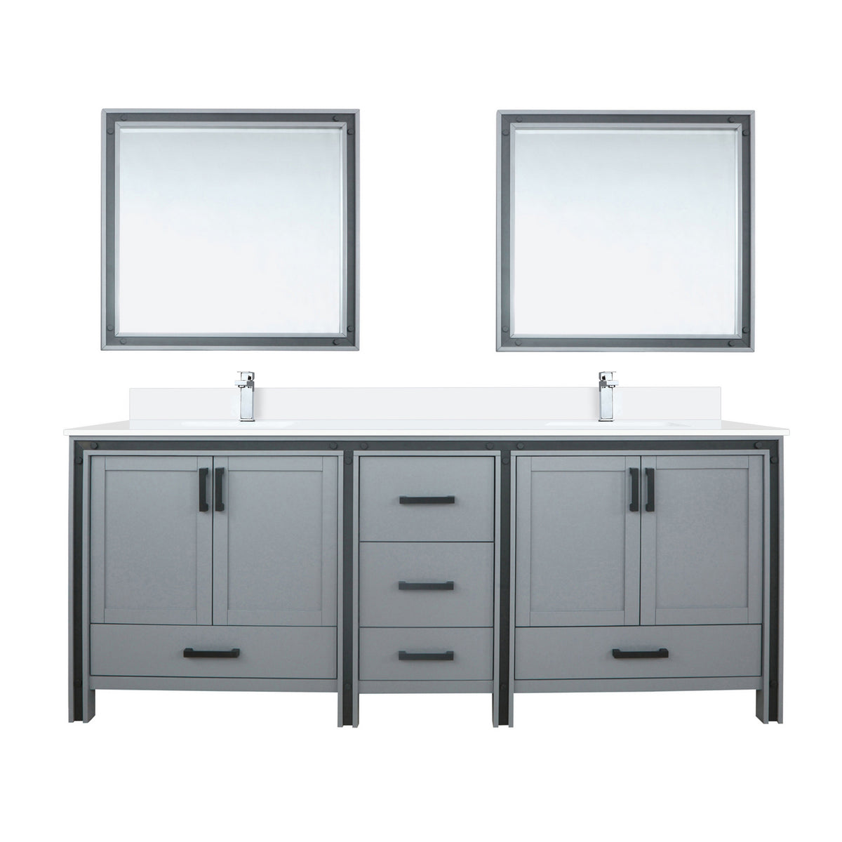 Lexora Ziva 84 in. Dark Grey Double Sink Bath Vanity