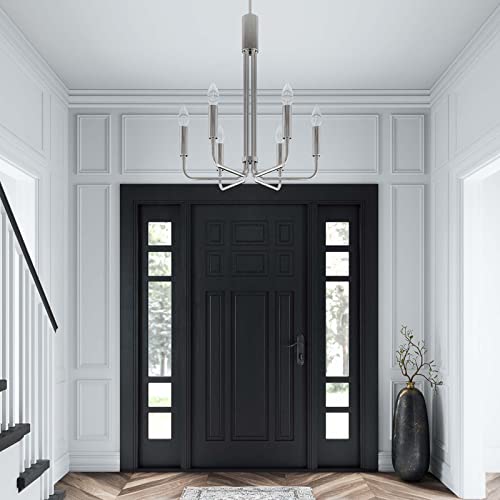 Modway Rekindle 6-Light Chandelier in Polished Nickel,Brown