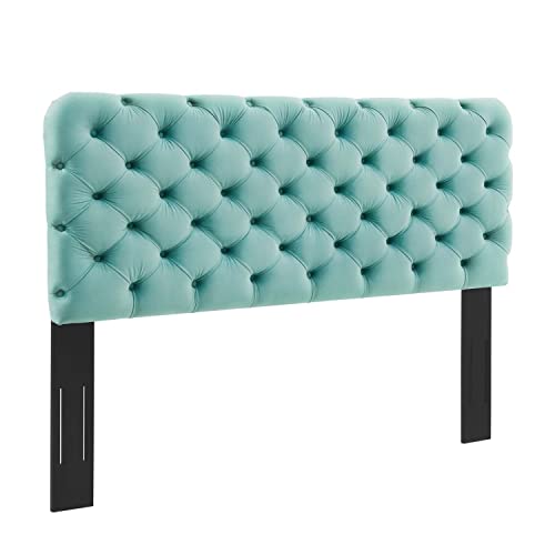 Modway Lizzy Tufted Performance Velvet California King Headboard in Mint