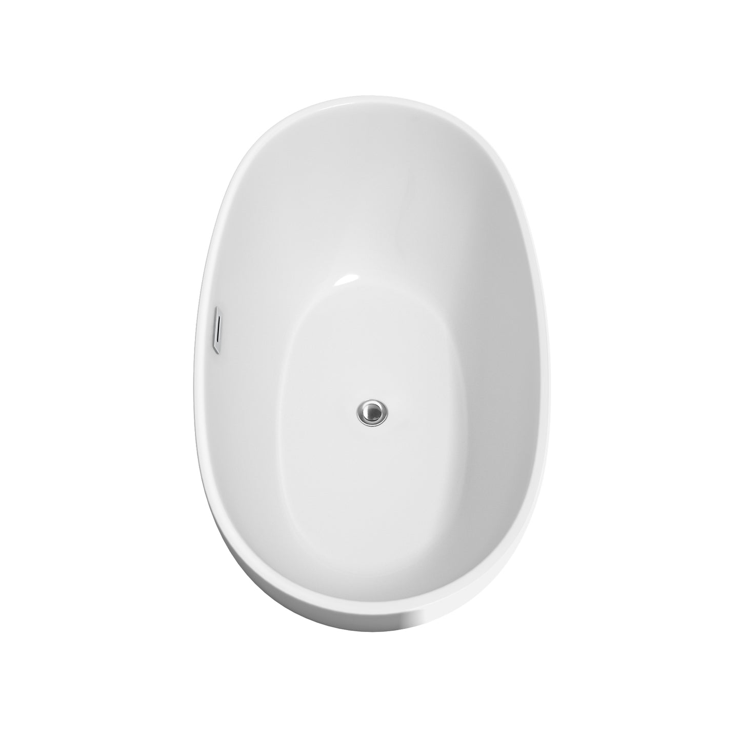 Juno 59 Inch Freestanding Bathtub in White with Polished Chrome Trim and Floor Mounted Faucet in Brushed Gold
