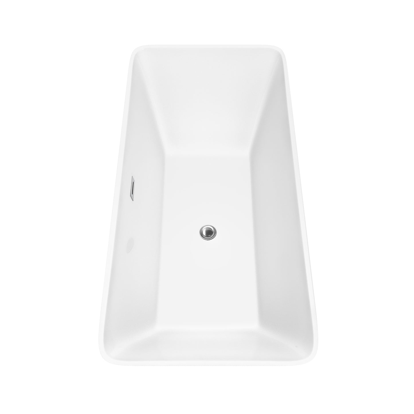 Tiffany 67 Inch Freestanding Bathtub in White with Polished Chrome Trim and Floor Mounted Faucet in Brushed Gold