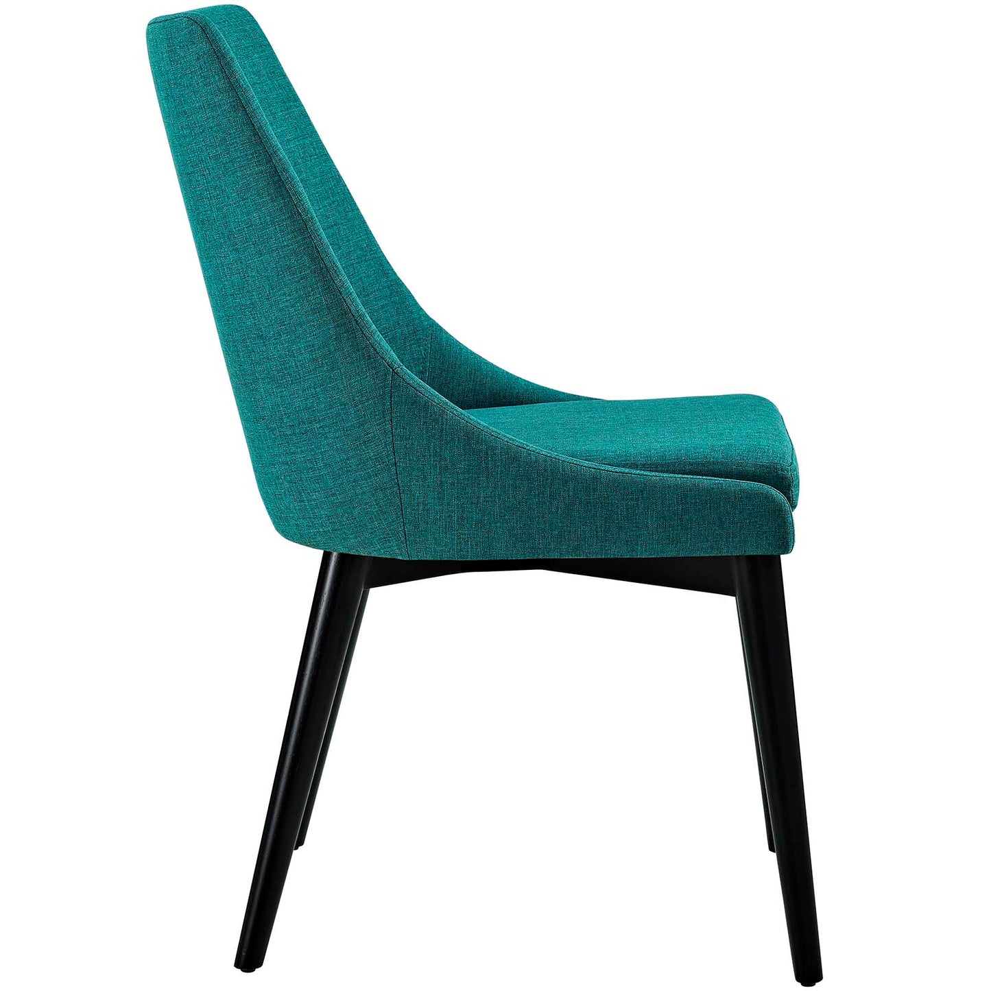Modway Viscount Mid-Century Modern Upholstered Fabric Two Kitchen and Dining Room Chairs in Teal