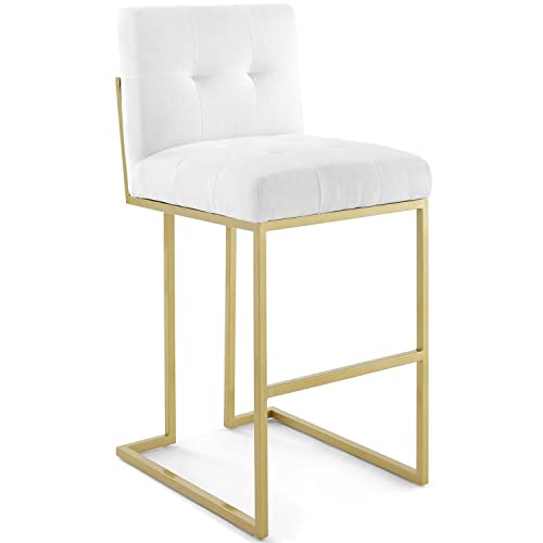 Modway Privy Stainless Steel Upholstered Fabric Bar Stool