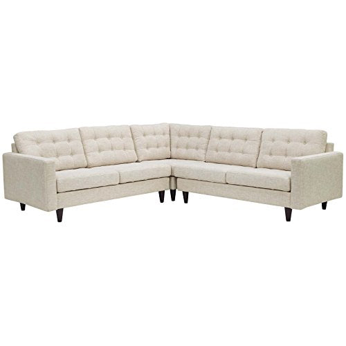 Modway Empress Left-Facing Upholstered Fabric Sectional Sofa