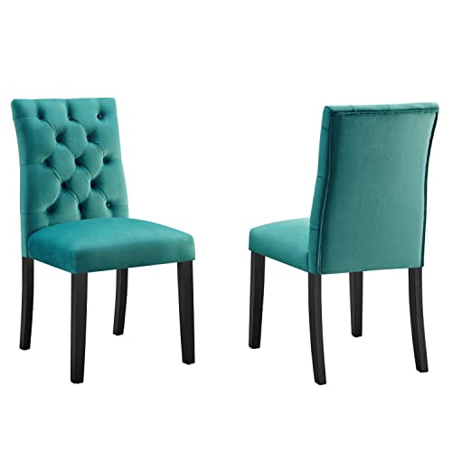 Modway Duchess Velvet Set of 2 Dining Chairs with Teal Finish EEI-5011-TEA