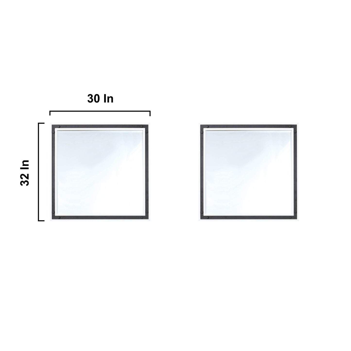 Ziva 80" White Double Vanity, no Top and 30" Mirrors