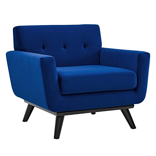 Modway Engage Performance Velvet Armchair with Navy Finish EEI-5598-NAV