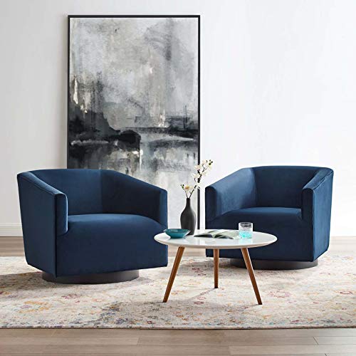 Modway Twist Swivel Chair Performance Velvet Set of 2
