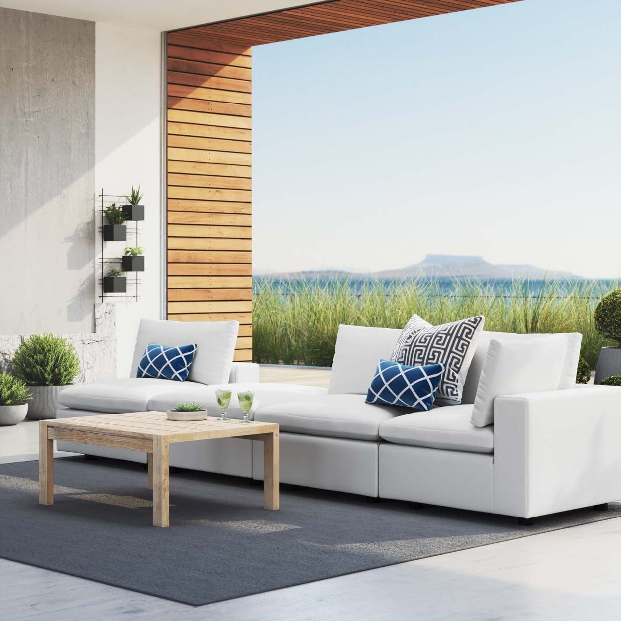 Commix 4-Piece Sunbrella Outdoor Patio Sectional Sofa-EEI-5582