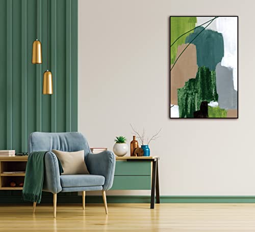 Whiteline Modern Living Verda 48"x32" Canvas Wall Art, Black PS Frame