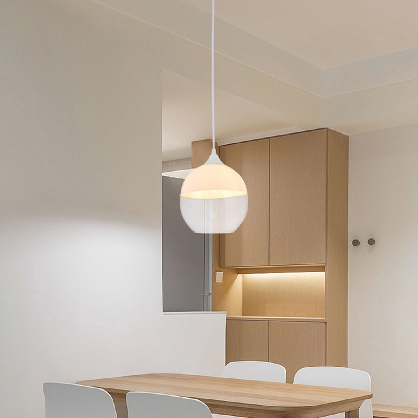 White Single Pendant Lighting - DU68WH