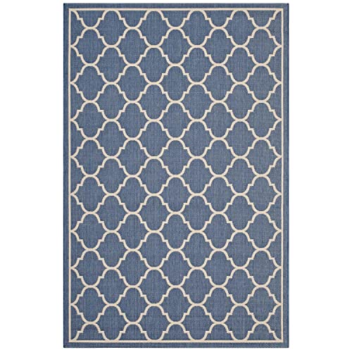 Modway Avena Moroccan Quatrefoil Trellis Indoor and Outdoor Area Rug