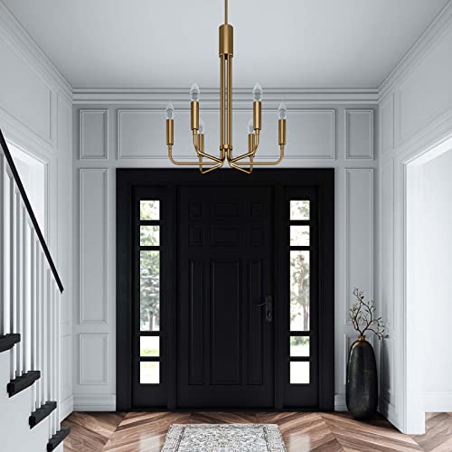 Modway Rekindle 6-Light Chandelier in Satin Brass