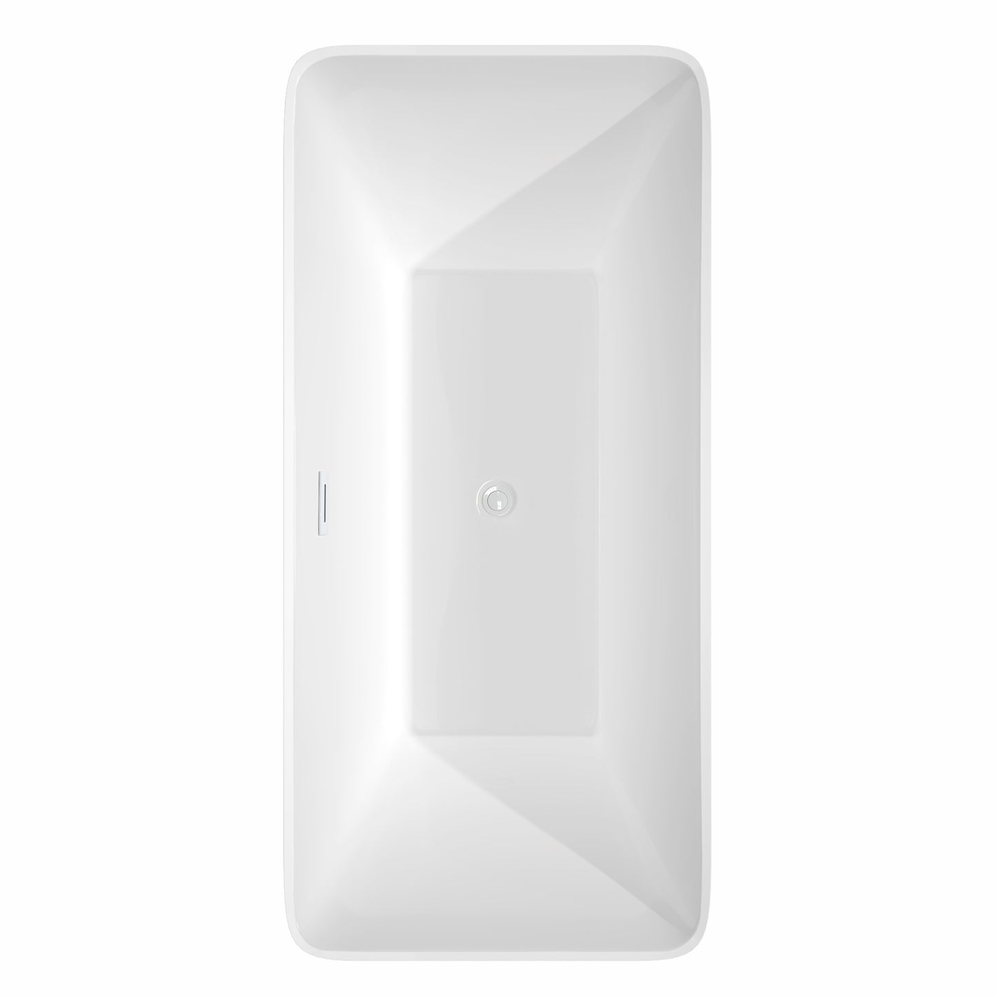 Tiffany 67 Inch Freestanding Bathtub in White with Shiny White Drain and Overflow Trim