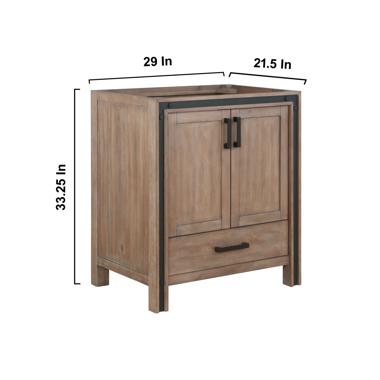Ziva 30" Rustic Barnwood Vanity Cabinet Only
