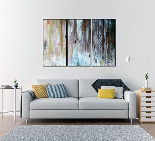 Whiteline Modern Living Yoli 3-Piece 48"x24" (each) Canvas Wall Art, Black PS Frame
