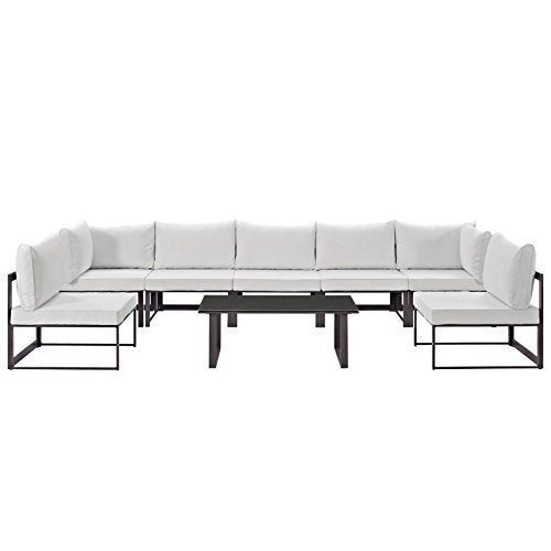 Modway Fortuna 6-Piece Aluminum Outdoor Patio Sectional Sofa Set