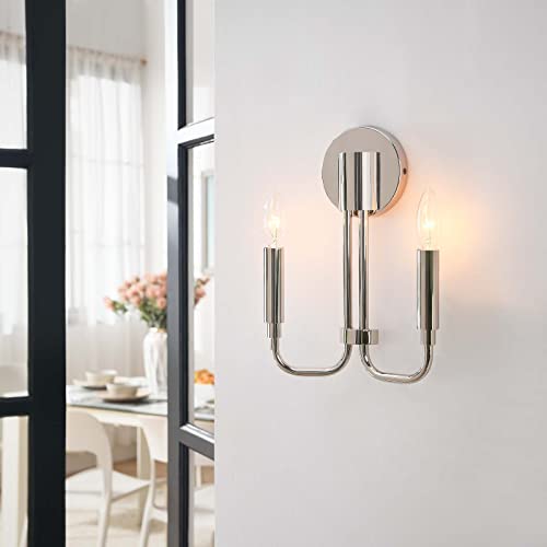Modway Rekindle 2-Light Wall Sconce in Polished Nickel