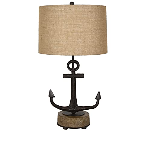 Crestview Collection CVAER1248 Warf Anchor Table Lamp Lighting, Black