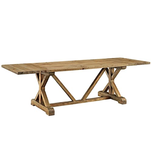 Modway Den Wood Dining Table, Brown