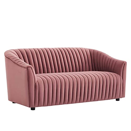 Modway Announce Velvet Channel Tufted Loveseat with Dusty Rose EEI-5054-DUS