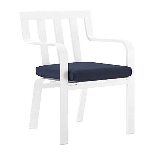 Modway EEI-3964-WHI-NAV Baxley Dining Sets, Four, White Navy