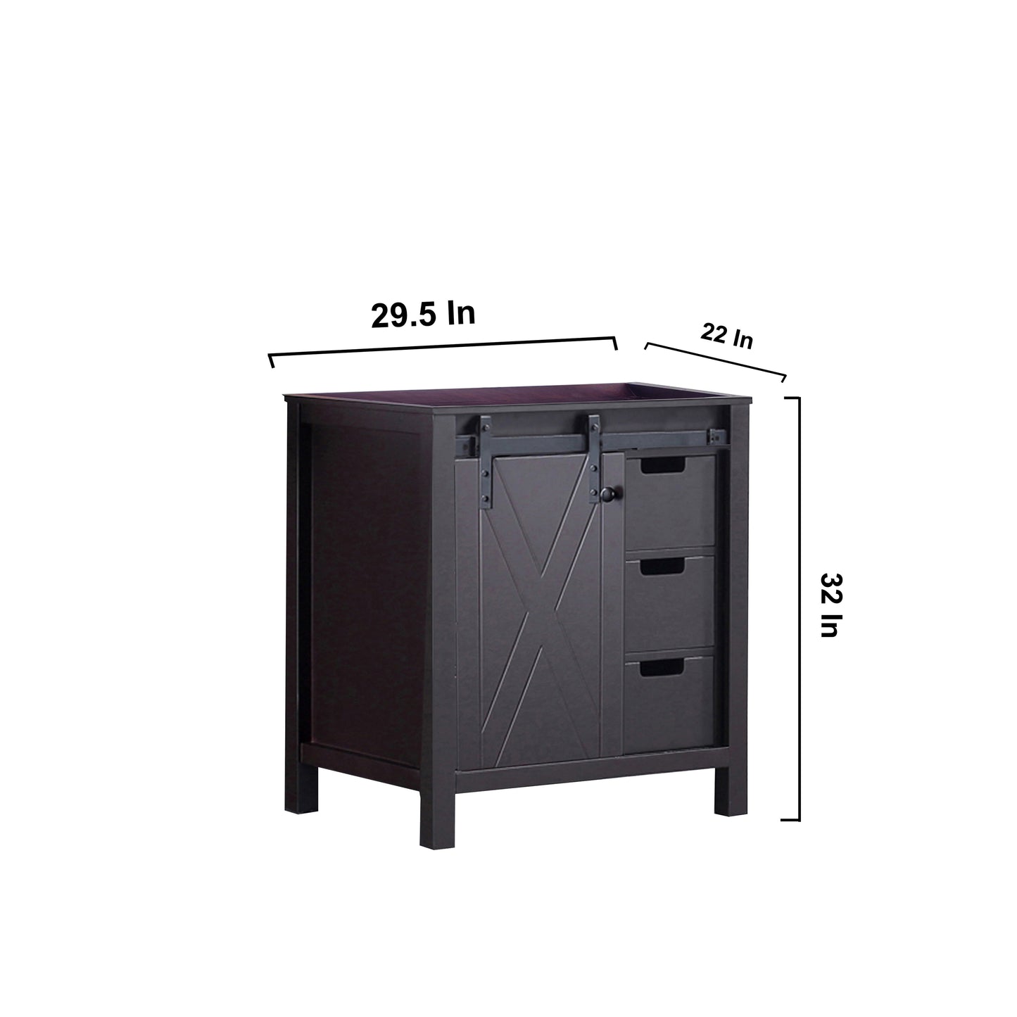 Marsyas 30" Brown Vanity Cabinet Only