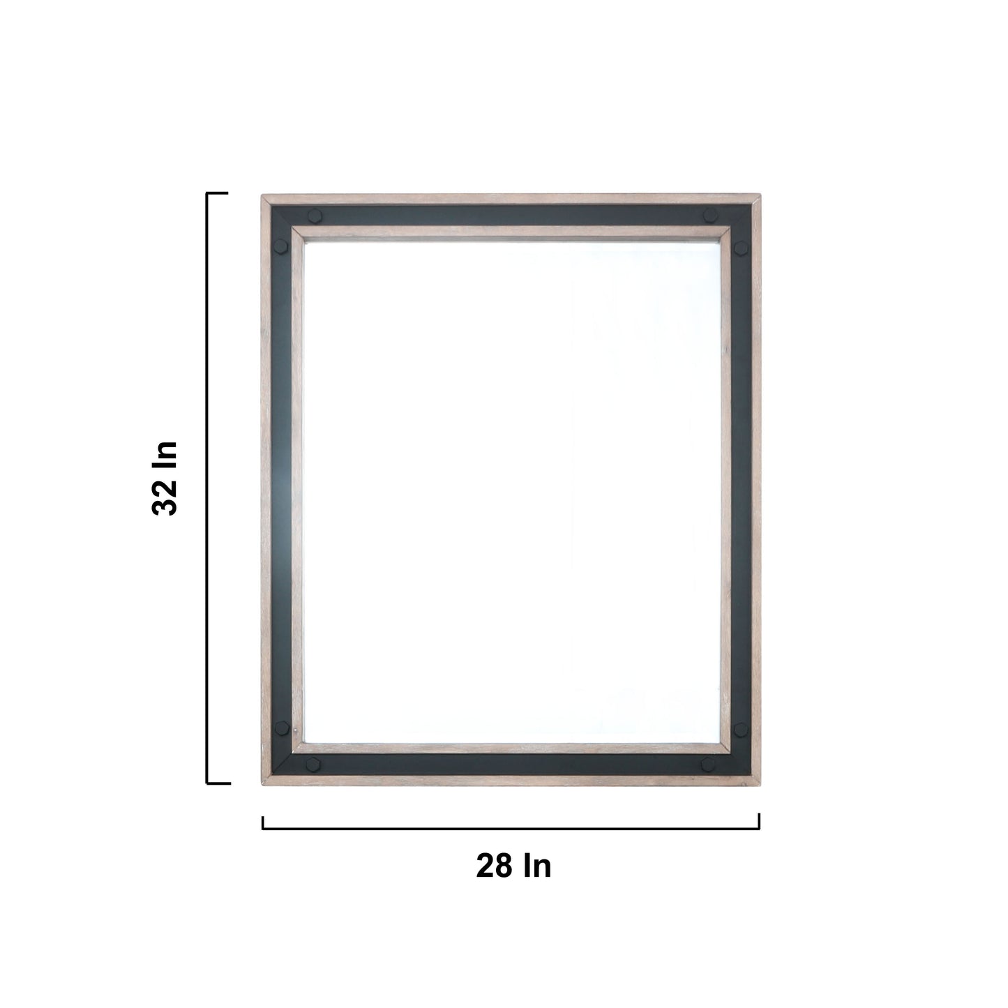Ziva 30" Rustic Barnwood Single Vanity, no Top and 28" Mirror