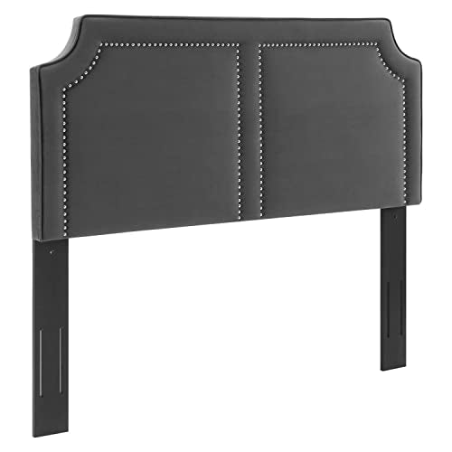 Modway Cynthia Velvet Full Queen Headboard with Charcoal Finish MOD-6566-CHA