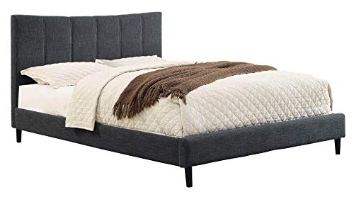 WHI Upholstered King Bed, Grey Platform