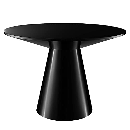 Modway Provision 47" Round Modern Style MDF Wood Dining Table in Black