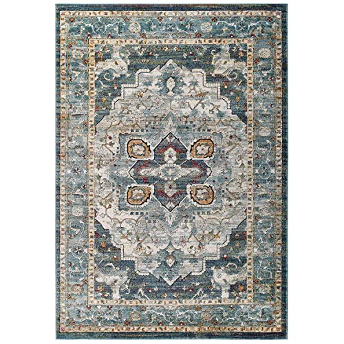 Modway Tribute Diantha Distressed Vintage Floral Persian Medallion Area Rug