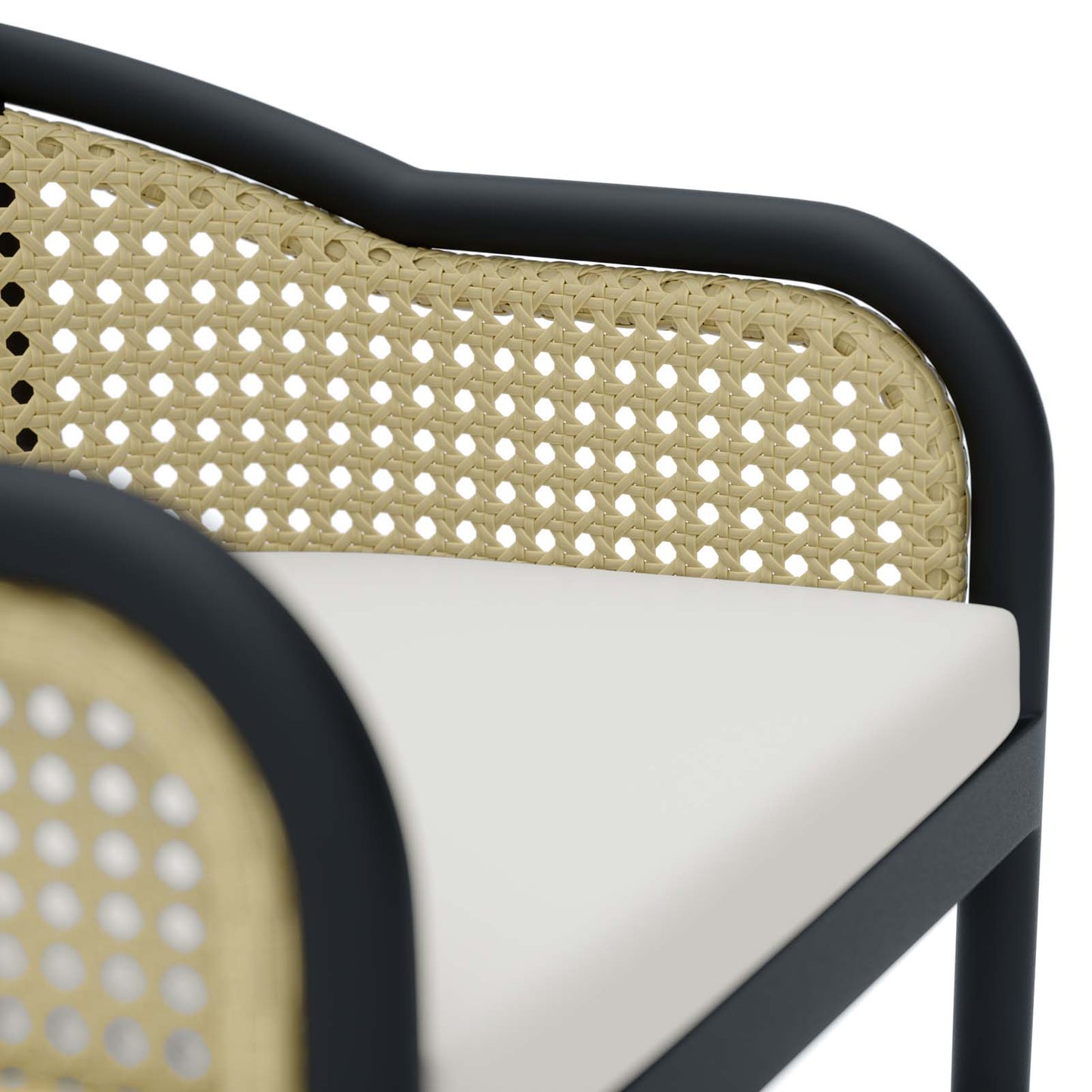 Modway Melbourne Patio Dining Armchair with Ivory White Finish EEI-5348-IVO-WHI