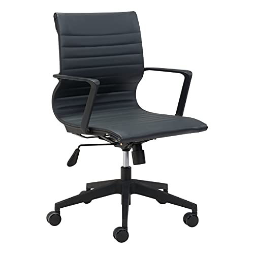 Zuo Modern - Stacy Office Chair Black - Modern - Seating - Polypropylene, Steel, 100% Polyurethane - Indoor - 40.2in Height
