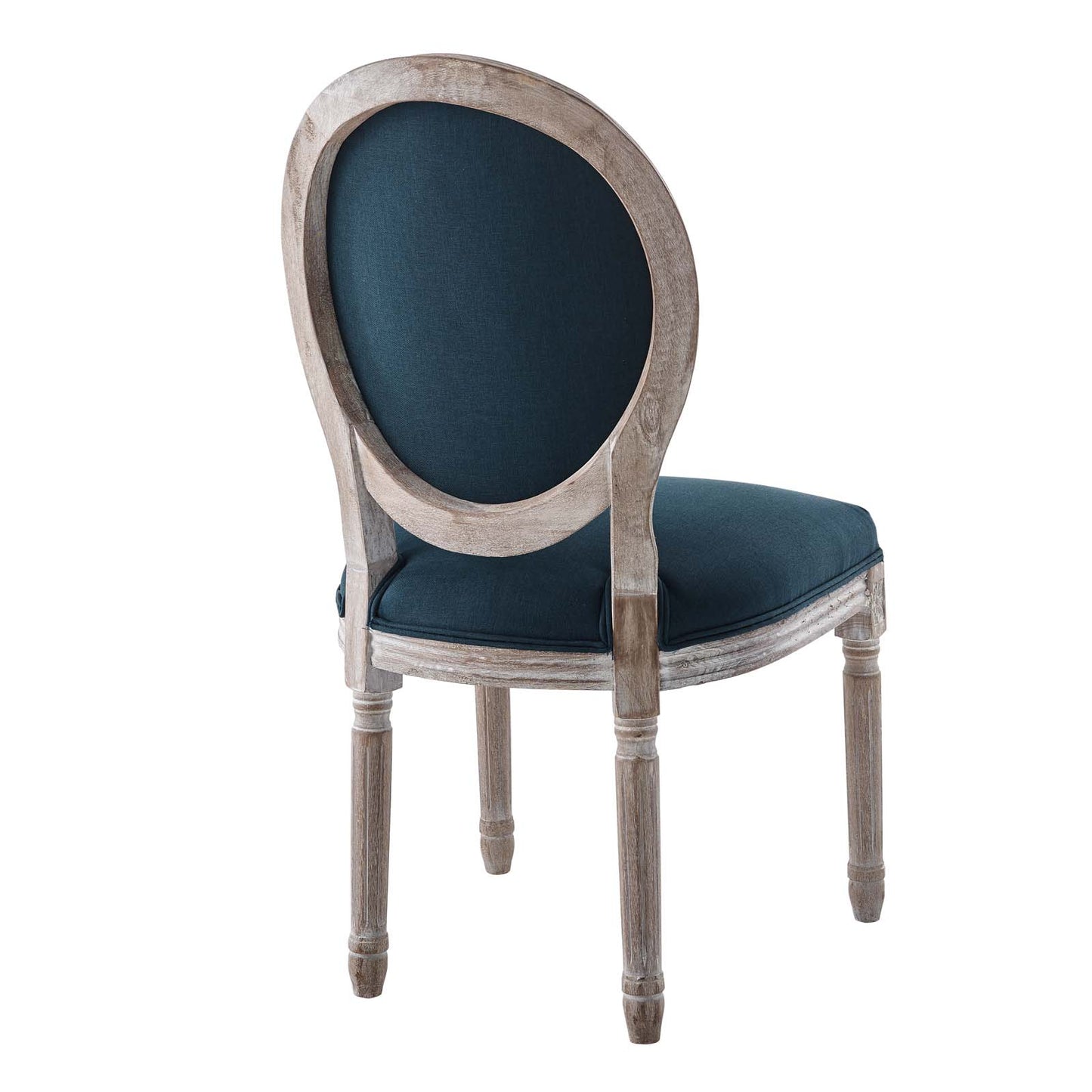 Modway Arise French Vintage Upholstered Fabric Dining Chair in Natural Light Blue