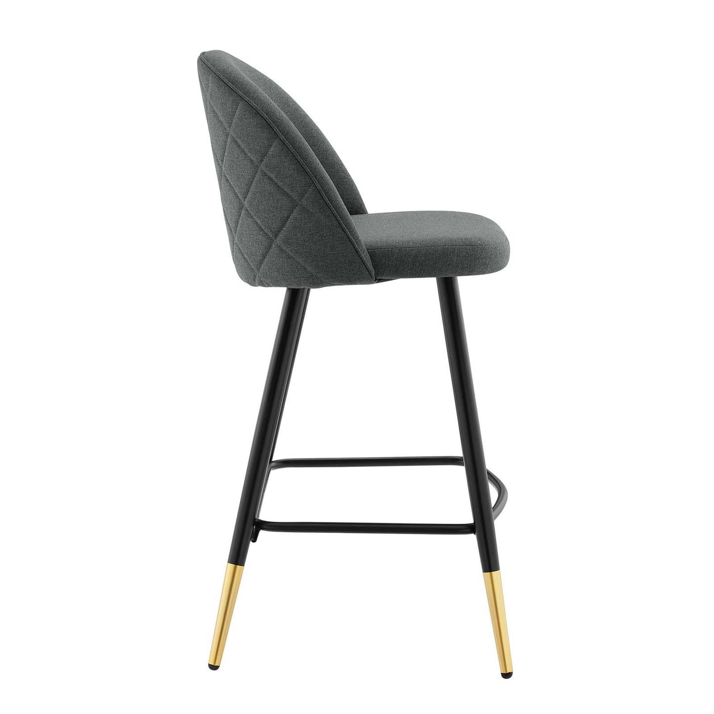 Modway Cordial Fabric Upholstered Dining Counter Stools in Gray - Set of 2