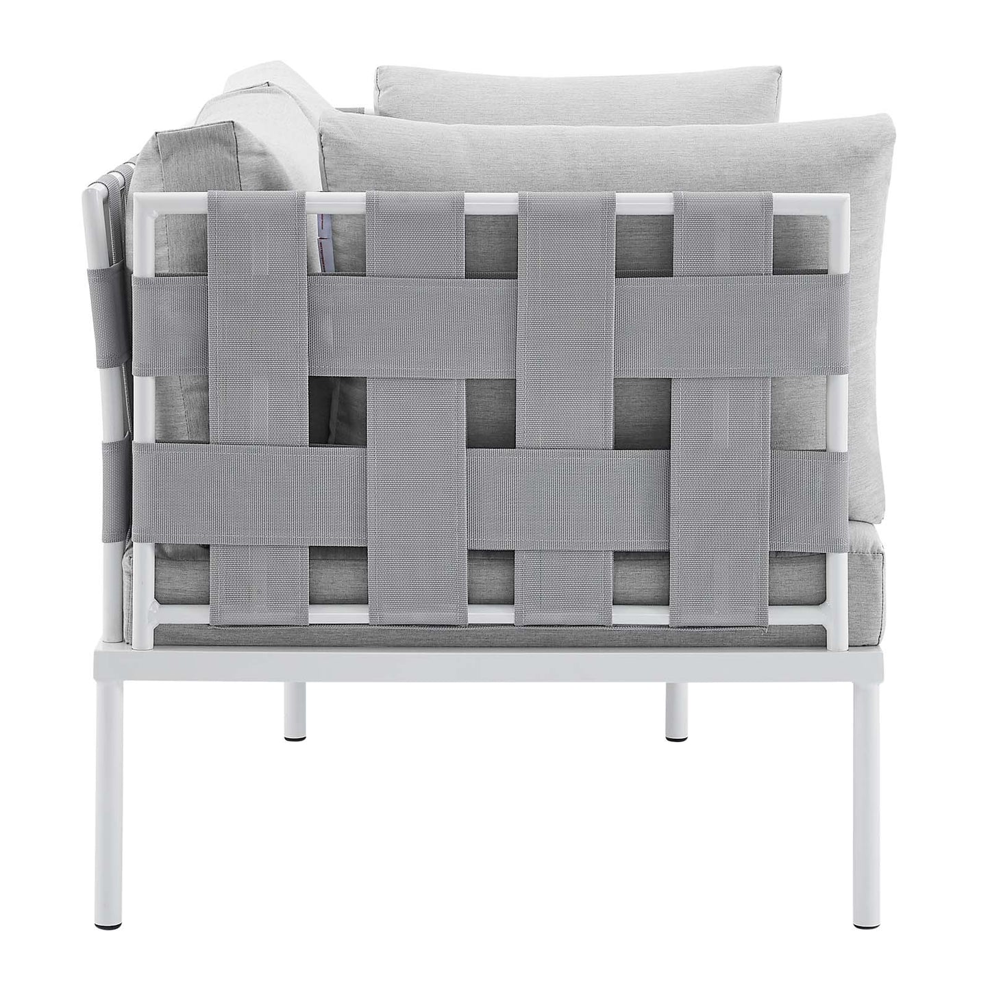Modway EEI-4964-GRY-GRY Harmony Sunbrella Gray Outdoor Patio Aluminum Loveseat