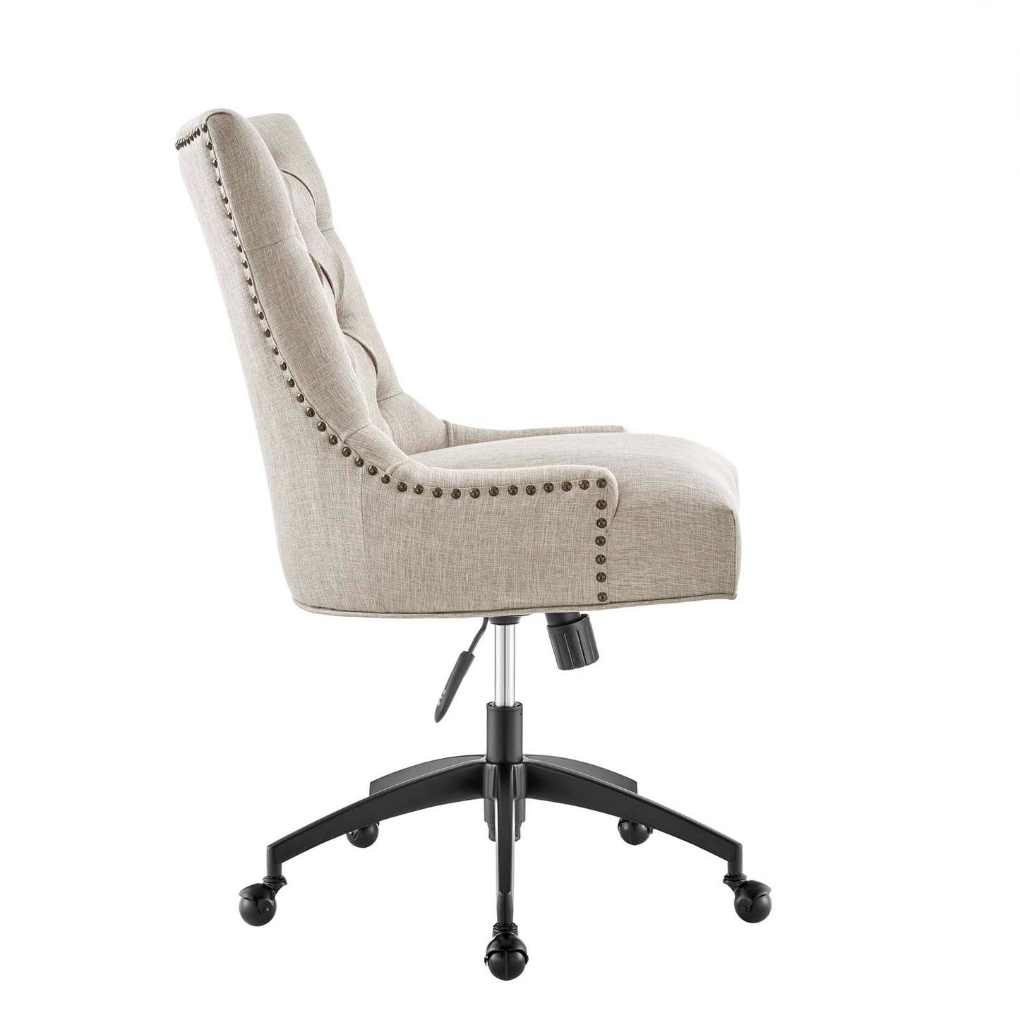 Modway Regent Tufted Fabric Swivel Office Chair in Black Beige