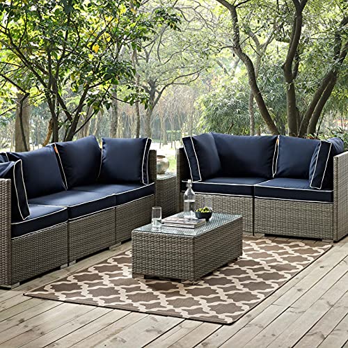 Modway Cerelia Moroccan Trellis 9x12 Indoor and Outdoor Area Rug in Light and Dark Beige