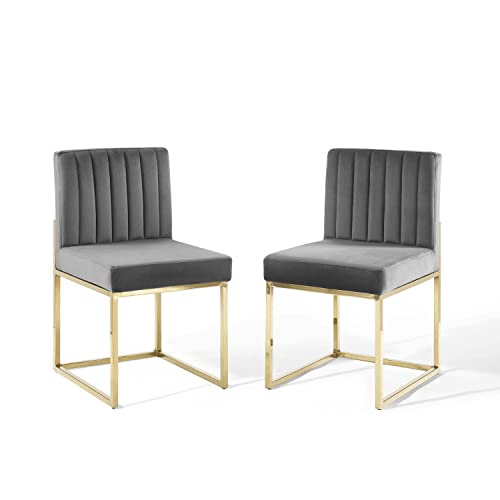 Modway Carriage Dining Chairs, Gold Charcoal