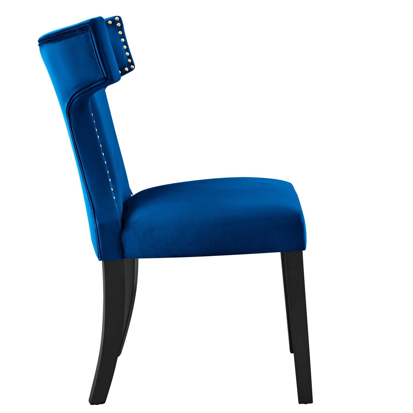 Modway Curve Performance Velvet Set of 2 Dining Chairs with Navy EEI-5008-NAV