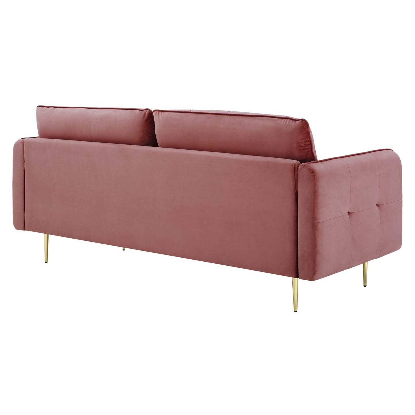 Modway Cameron Tufted Performance Velvet Sofa in Dusty Rose