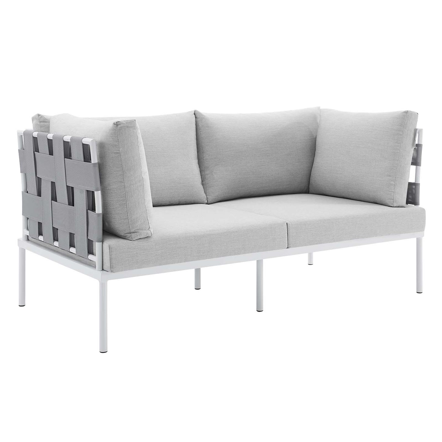 Modway EEI-4964-GRY-GRY Harmony Sunbrella Gray Outdoor Patio Aluminum Loveseat