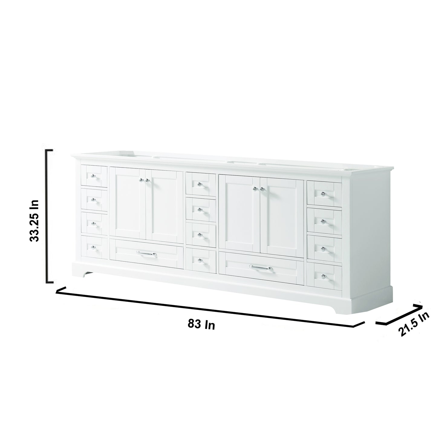 Dukes 84" White Vanity Cabinet Only