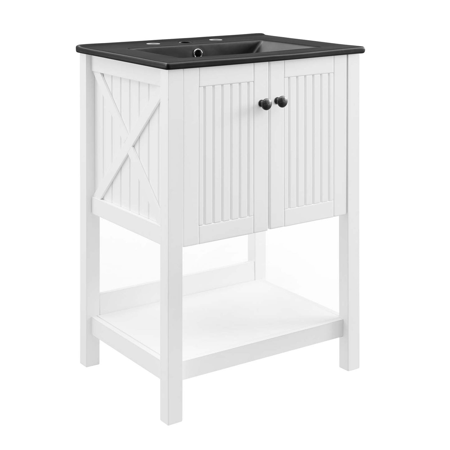 Modway Steam 24" Bathroom Vanity with Sink in White Black