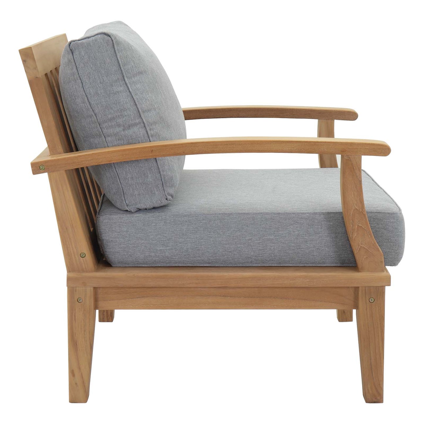 Modway EEI-1475-NAT-GRY-SET Marina Premium Grade A Teak Wood Outdoor Patio Furniture Set, 3 Piece, Natural Gray
