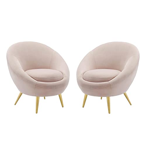 Modway Circuit Accent Chair Performance Velvet Set of 2, 31.5 x 67 x 33, Pink