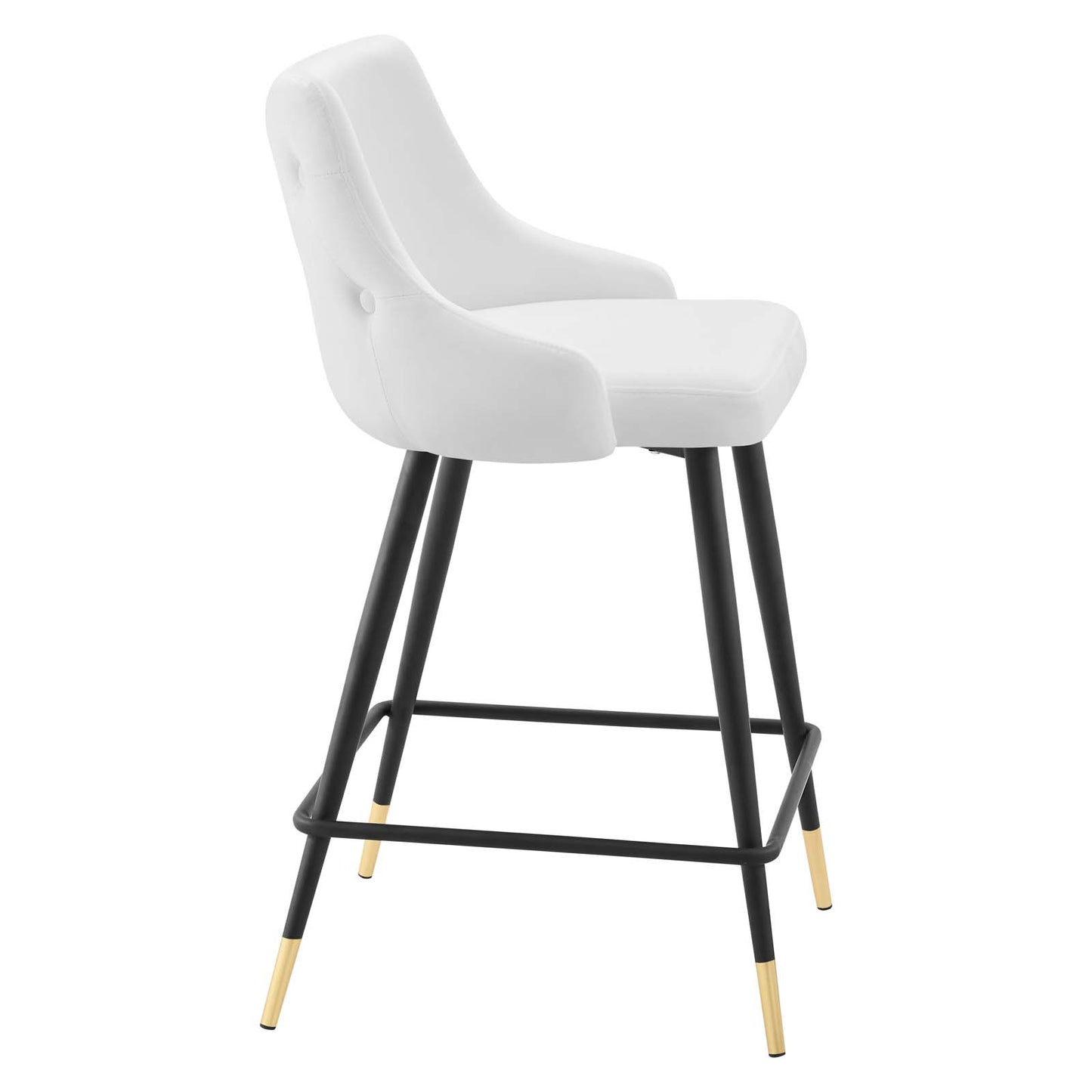 Modway Adorn Performance Velvet Counter Stool Set of 2, White