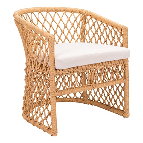 Zuo Modern - Darce Accent Chair Beige & Natural - Modern - Seating - Aluminum, 100% Polyethylene, Foam, 100% Olefin - Outdoor - 28.3in Height